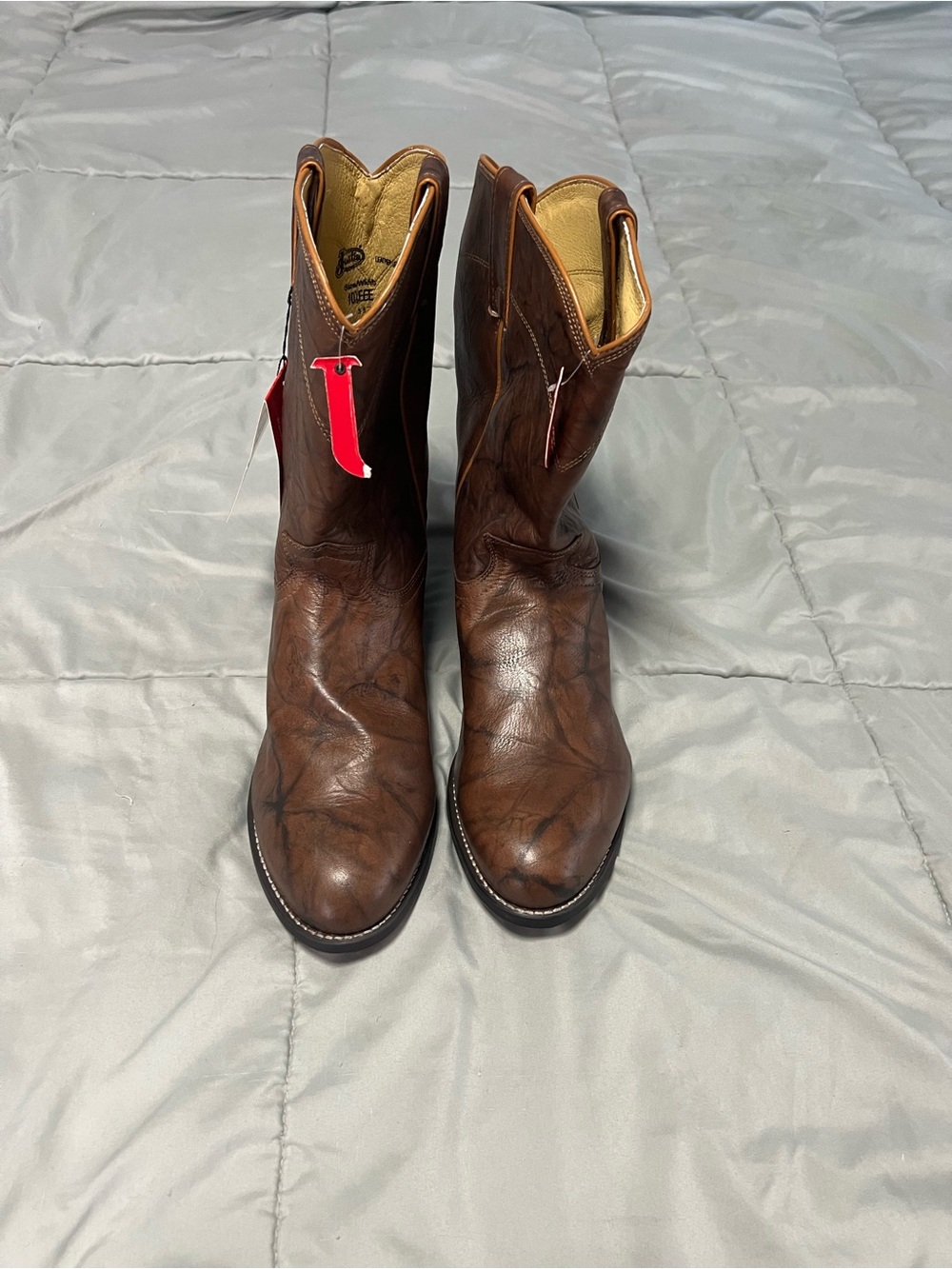 Justin Boots Brown Leather Western Pull-On Boots
